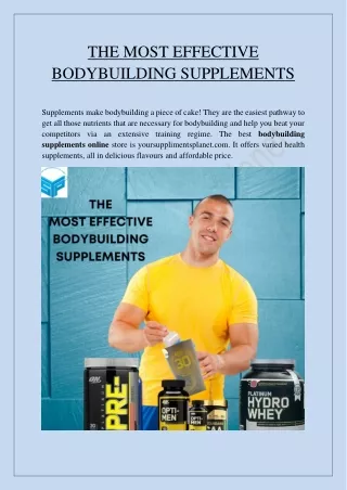 THE MOST EFFECTIVE BODYBUILDING SUPPLEMENTS