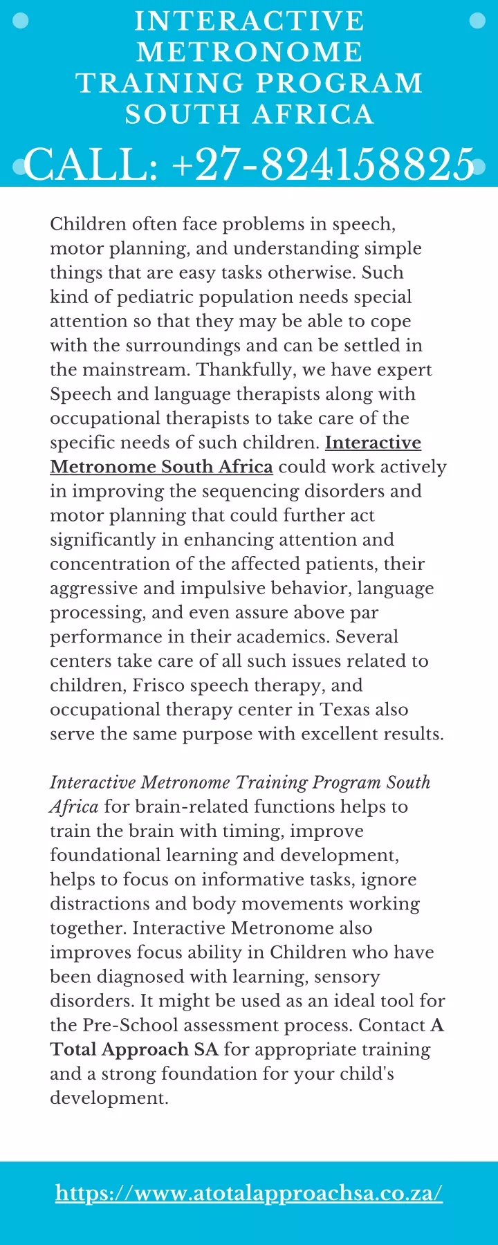 interactive metronome training program south