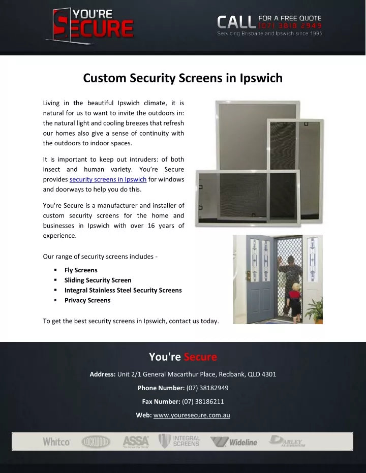 custom security screens in ipswich