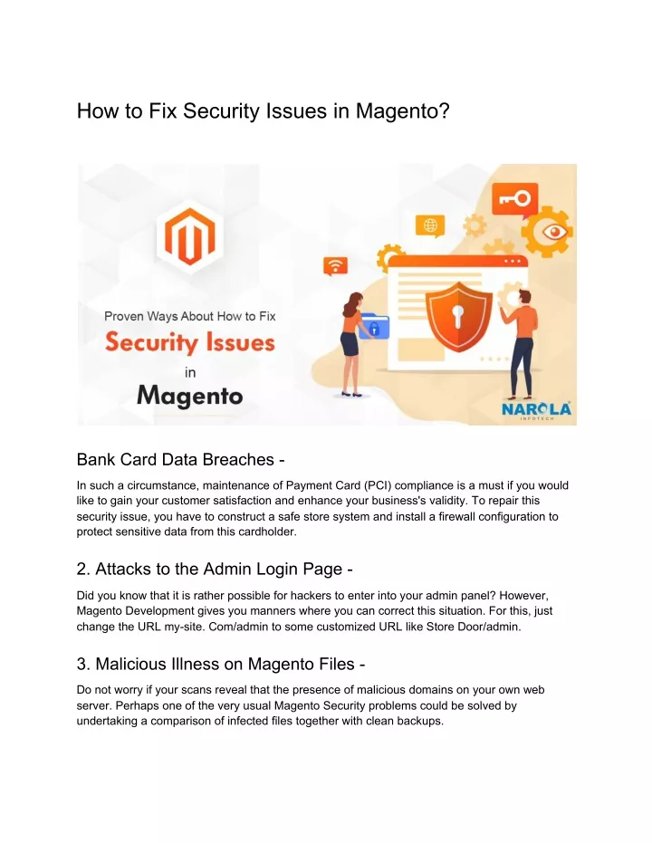 how to fix security issues in magento