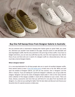Buy One Fell Swoop Dress From Designer Galerie in Australia
