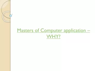 masters of computer application why