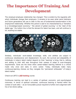 the importance of training and development