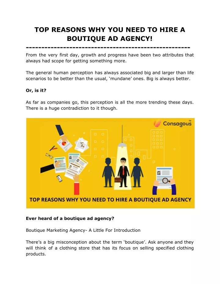 top reasons why you need to hire a boutique