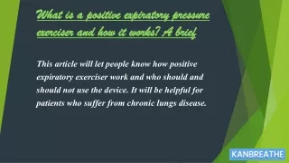 Positive Expiratory Pressure exerciser