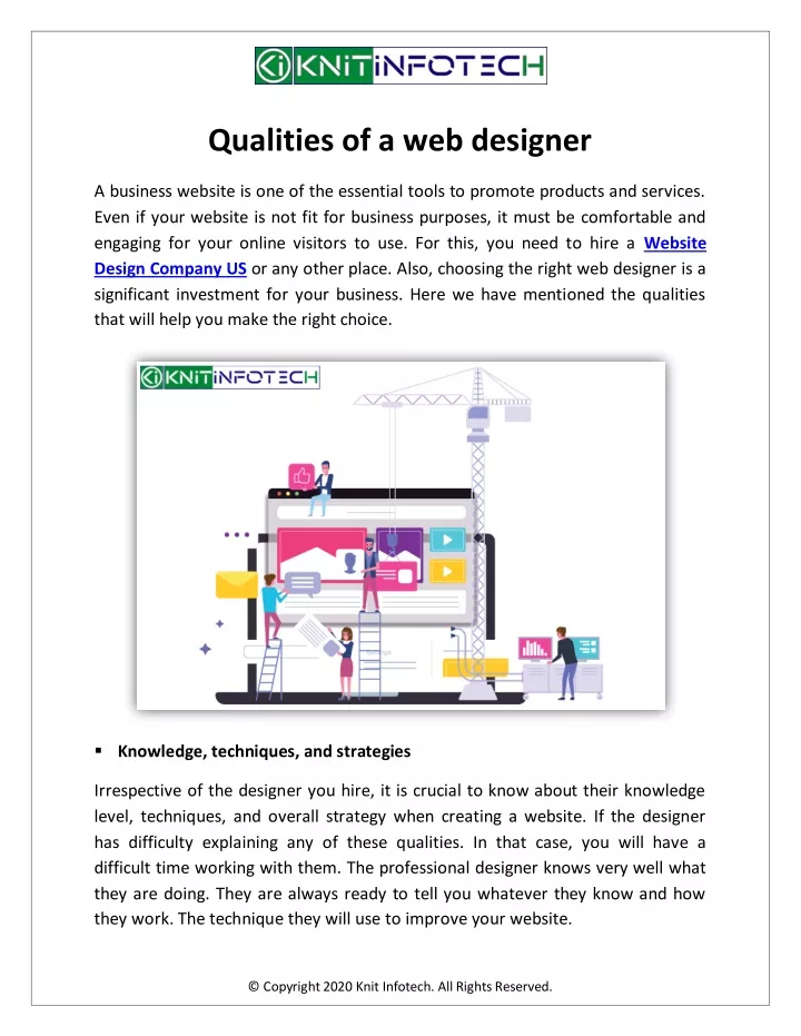 qualities of a web designer