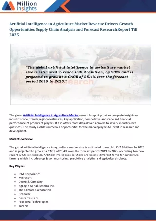 artificial intelligence in agriculture market