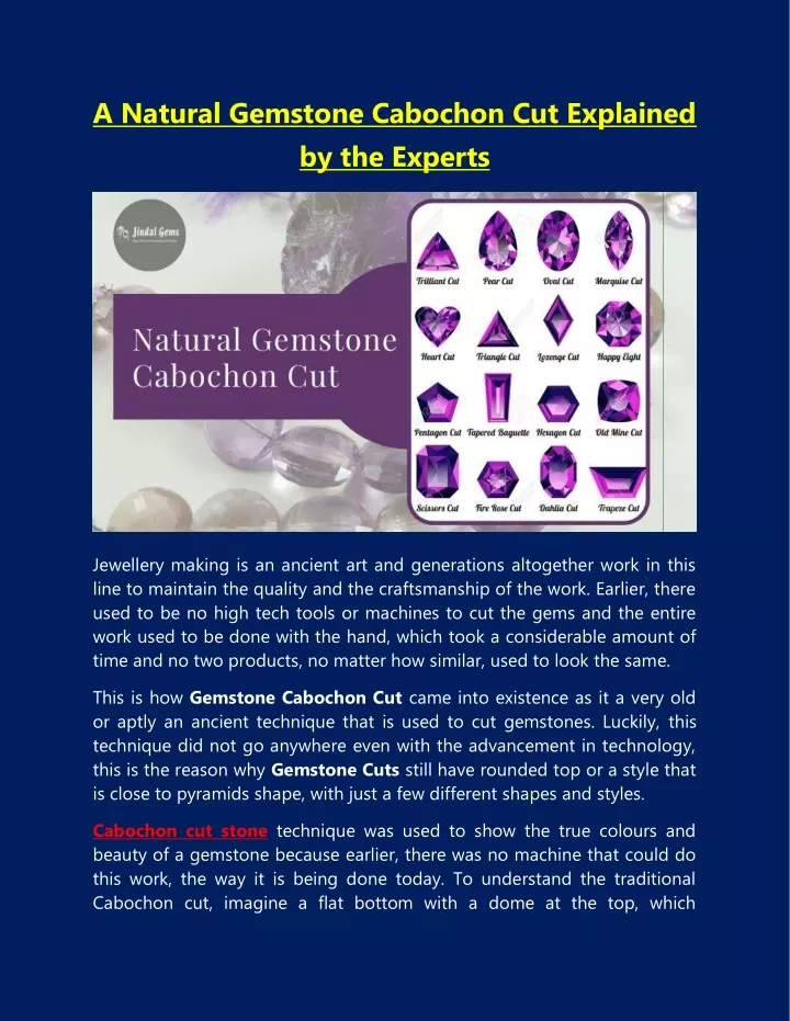 a natural gemstone cabochon cut explained