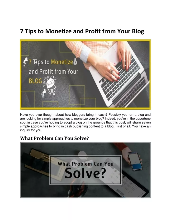 7 tips to monetize and profit from your blog