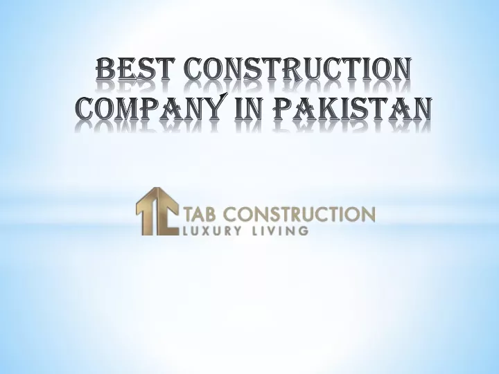 best construction company in pakistan