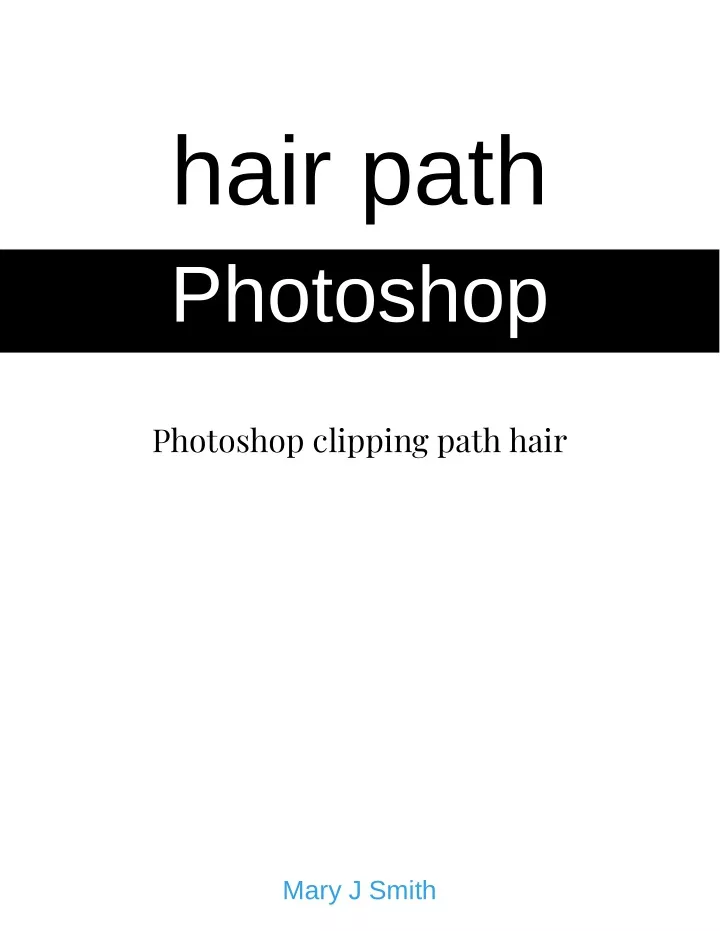 hair path photoshop