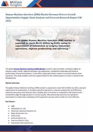 human machine interface hmi market revenue
