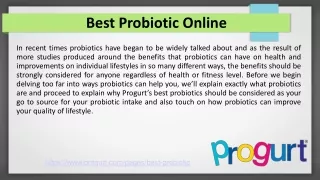 Best Probiotic Online