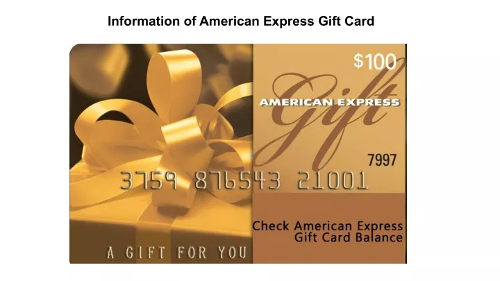 information of american express gift card