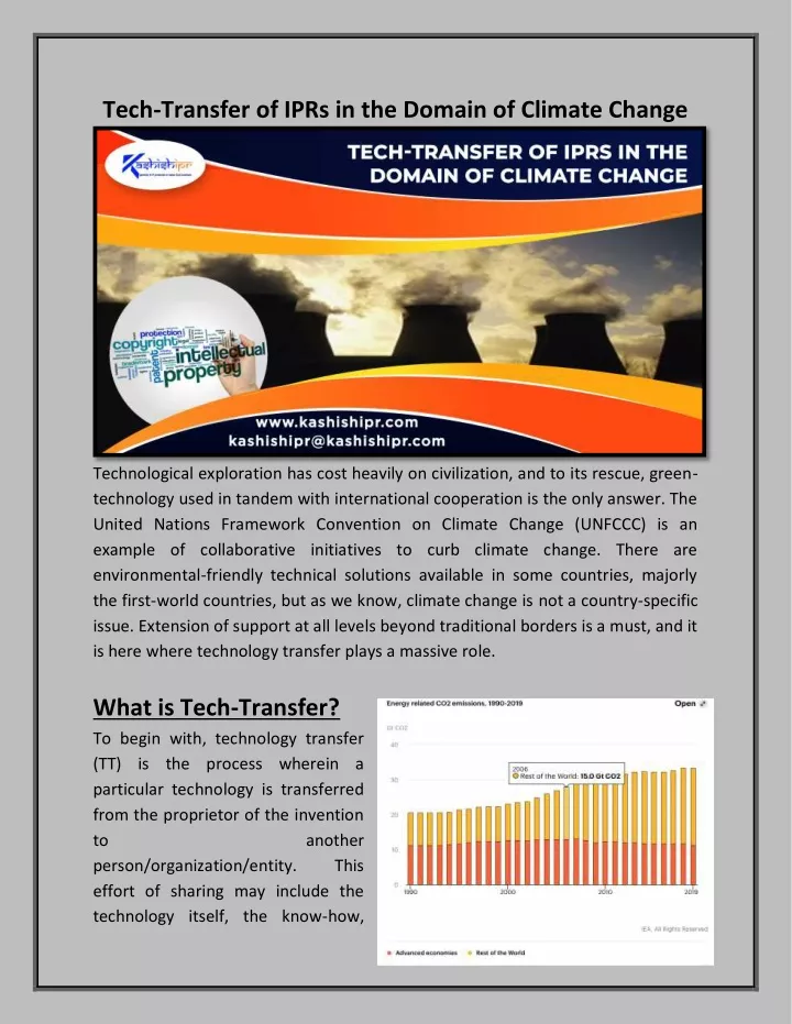 tech transfer of iprs in the domain of climate