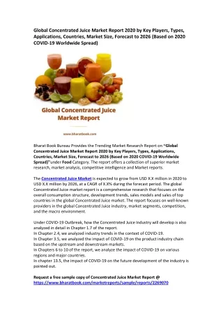 global concentrated juice market report 2020