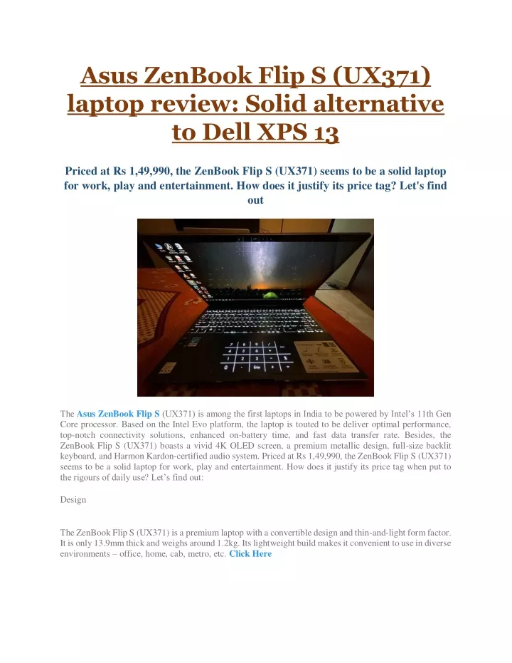 asus zenbook flip s ux371 laptop review solid