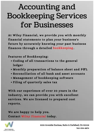 accounting and bookkeeping services for businesses