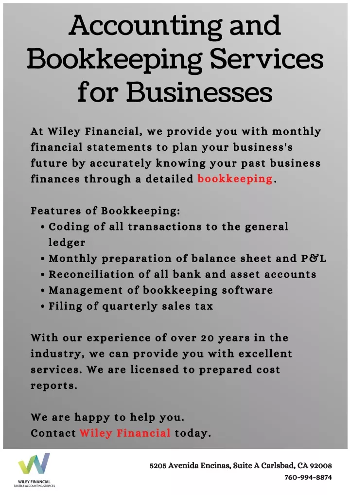 accounting and bookkeeping services for businesses