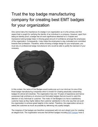 trust the top badge manufacturing company