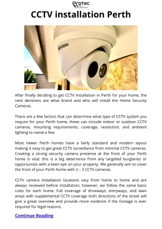 CCTV installation Perth
