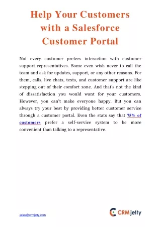 help your customers with a salesforce customer portal