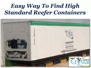 Easy Way To Find High Standard Reefer Containers