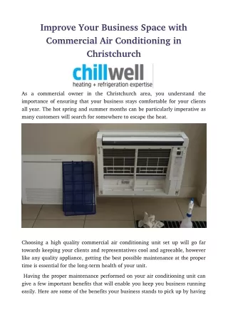 Improve Your Business Space with Commercial Air Conditioning in Christchurch