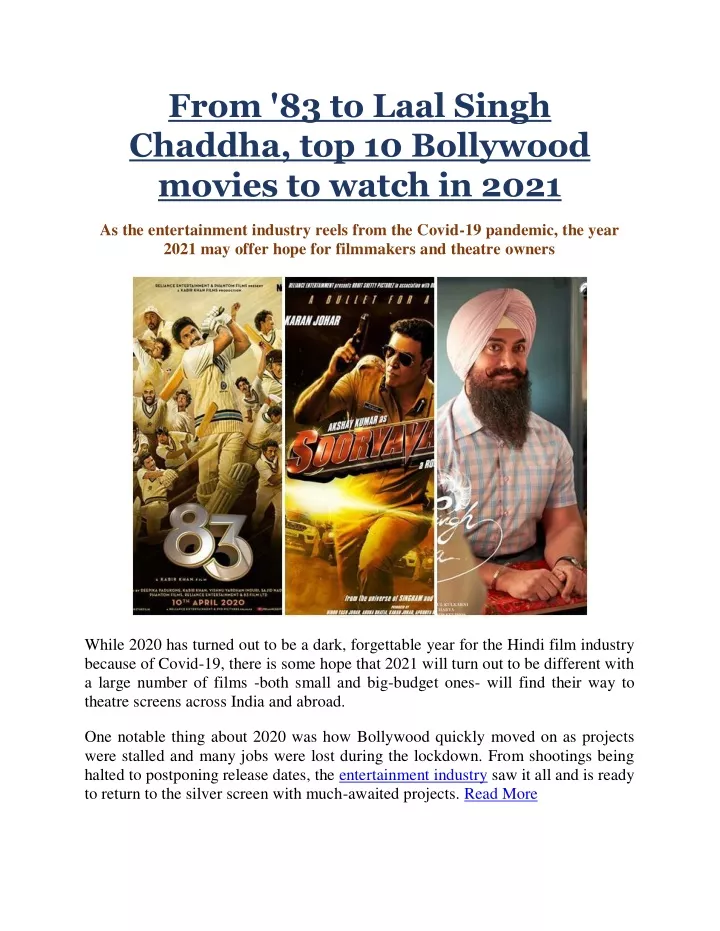 from 83 to laal singh chaddha top 10 bollywood