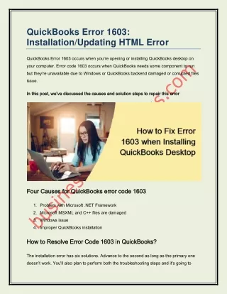 quickbooks error 1603 installation updating html