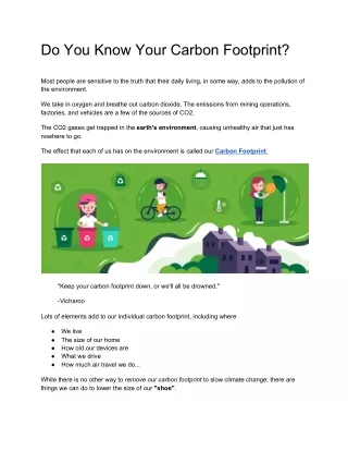do you know your carbon footprint