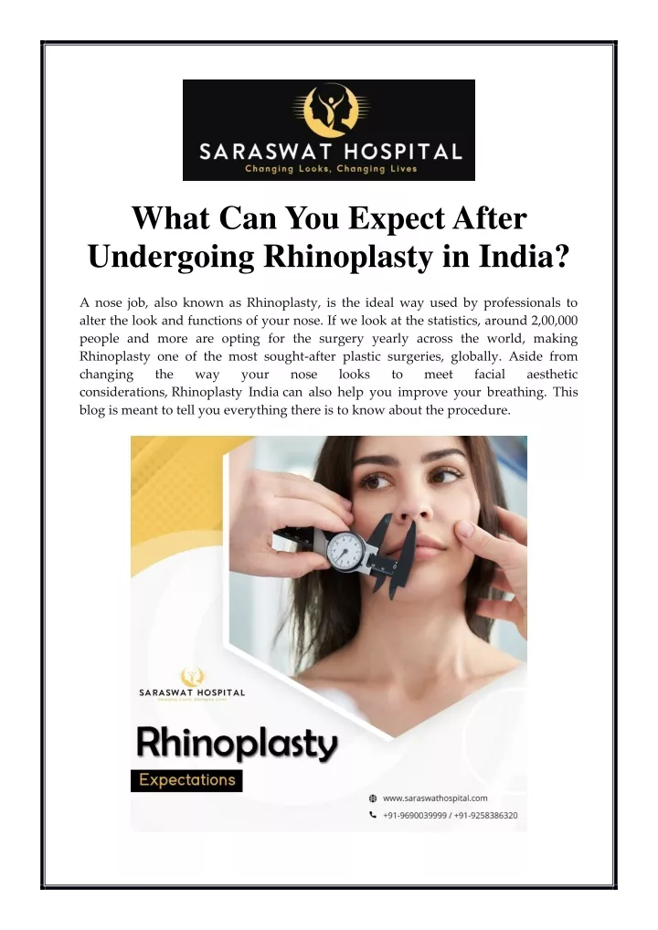 what can you expect after undergoing rhinoplasty