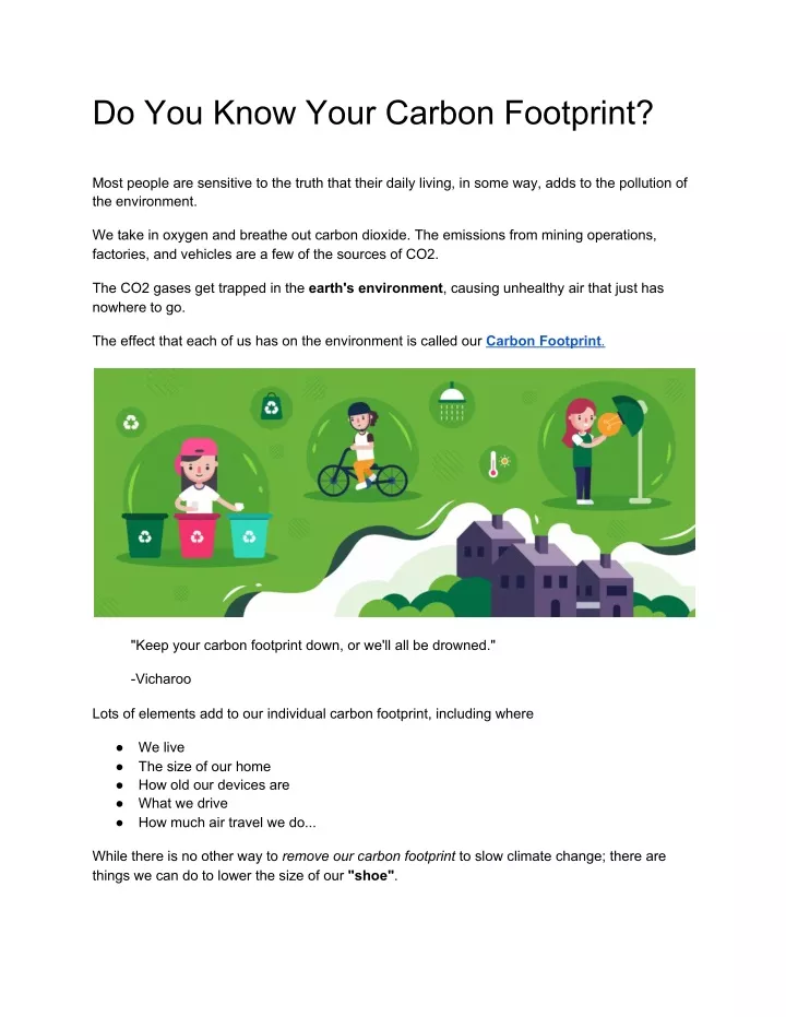 do you know your carbon footprint