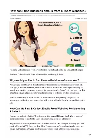 how can i find business emails from a list