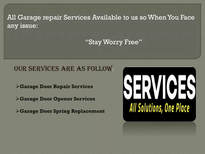 all garage repair services available