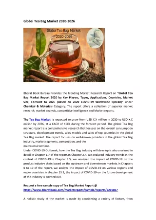 global tea bag market 2020 2026