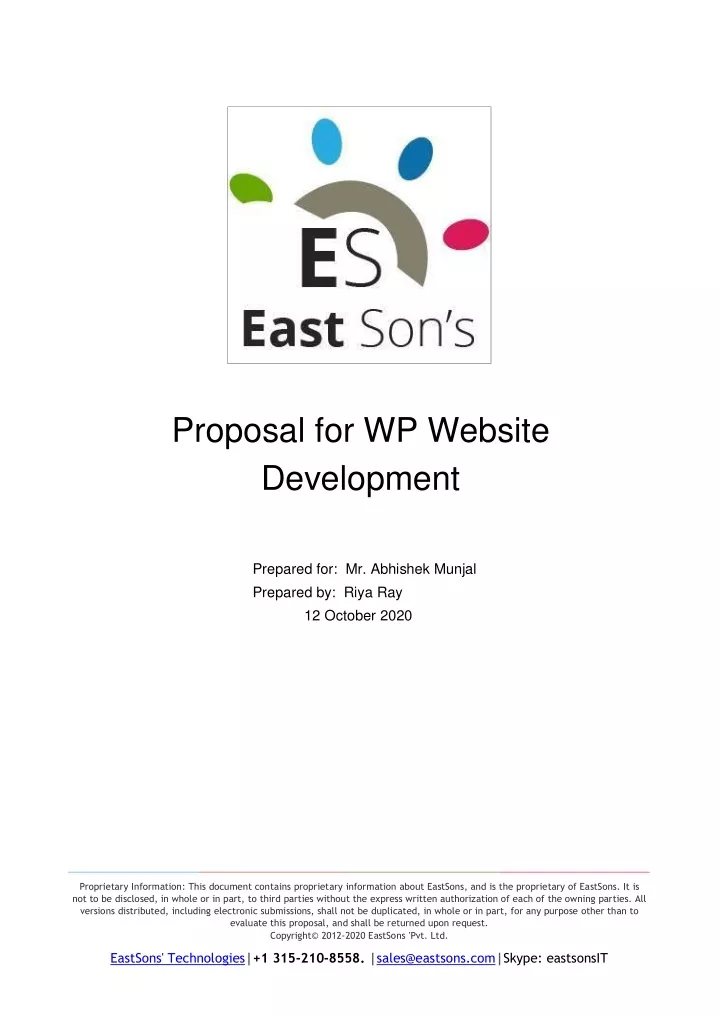 proposal for wp website development