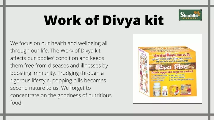 work of divya kit