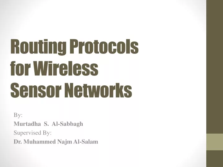 routing protocols for wireless sensor networks
