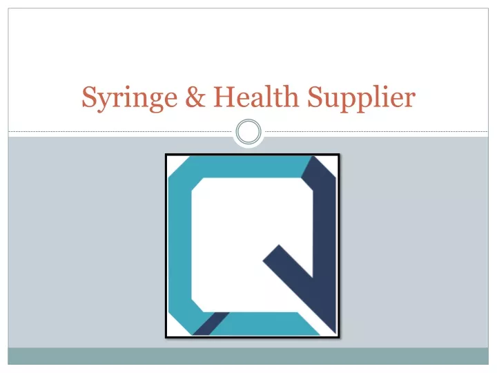 syringe health supplier