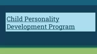 Child Personality Development Program