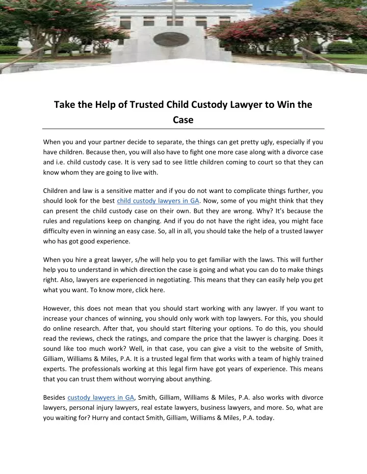 take the help of trusted child custody lawyer