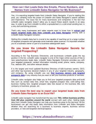 how can i get leads data like emails phone