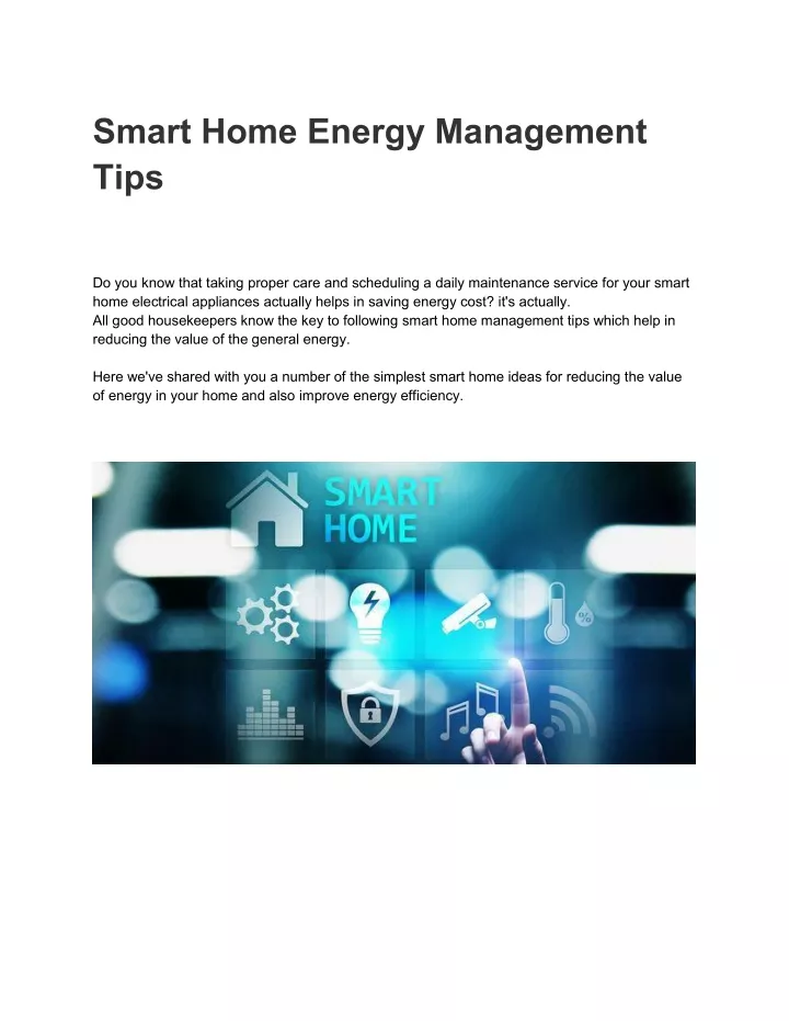 smart home energy management tips