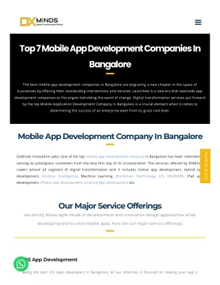 Best Mobile App Development Company in Bangalore