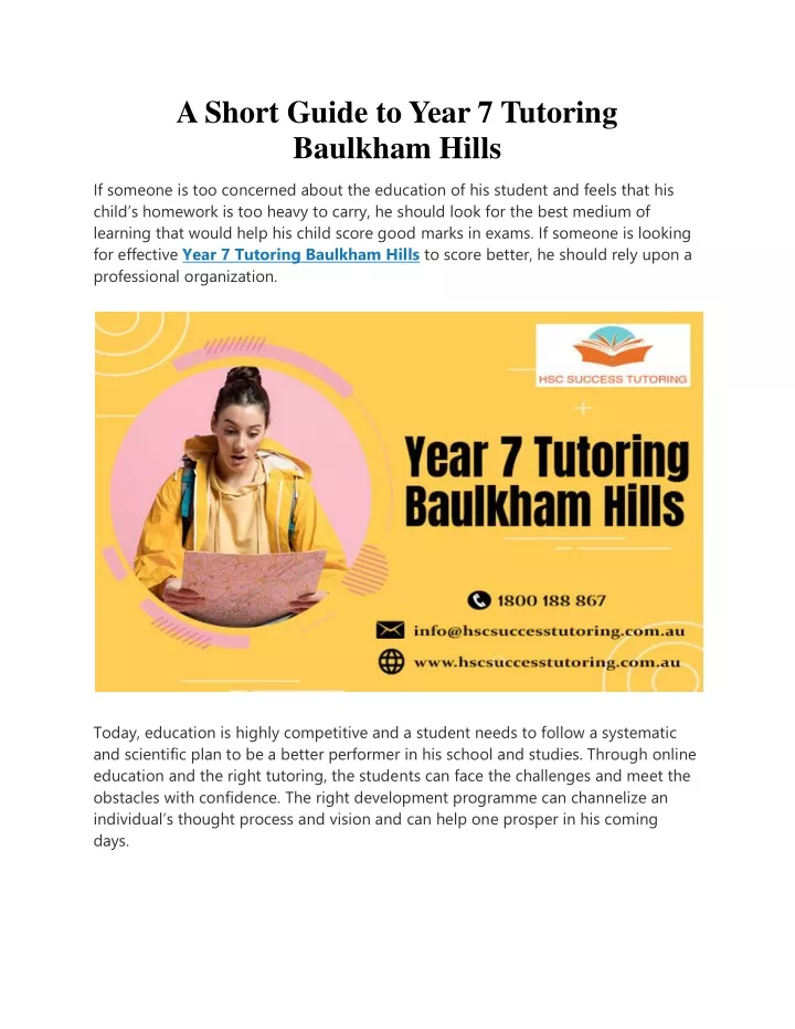 a short guide to year 7 tutoring baulkham hills