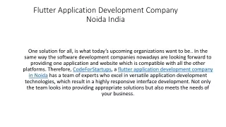 flutter application development company noida india