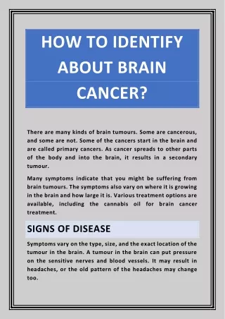 how to identify about brain cancer