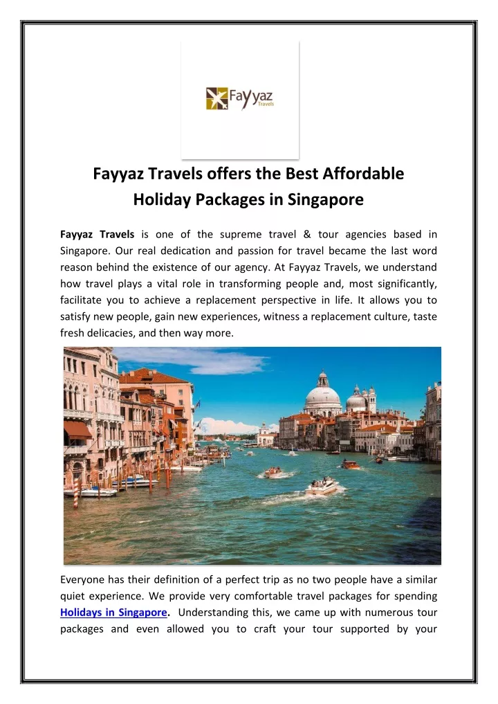 fayyaz travels offers the best affordable holiday