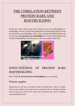 Correlation between bodybuilding and protein bars